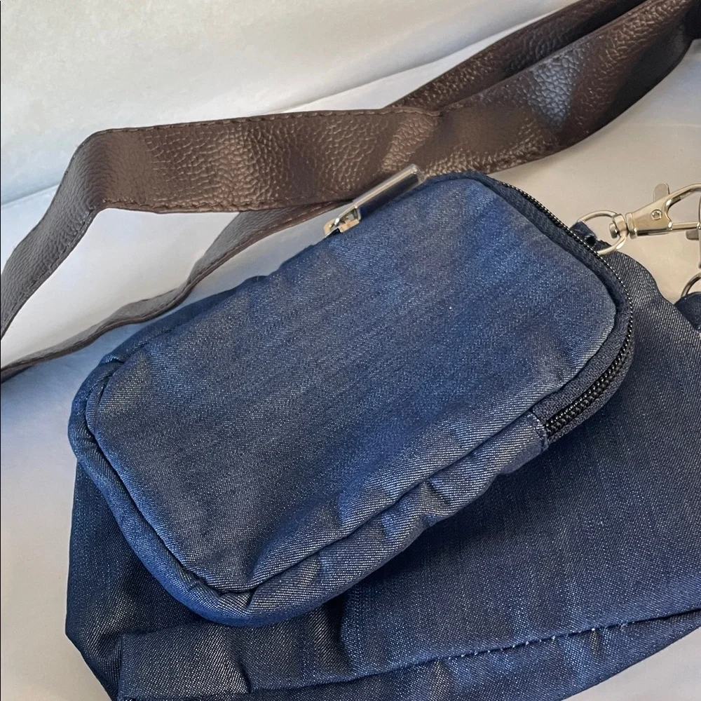 Stylish Blue and Brown Crossbody Bag Set